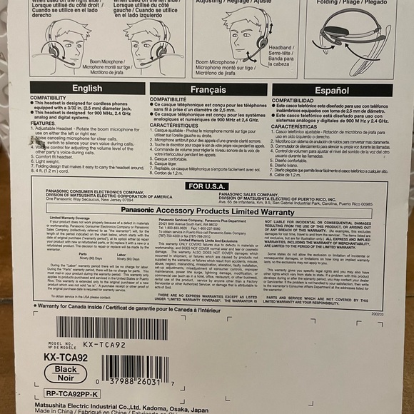 Panasonic KX-TCA92 Headset - Picture 3 of 3